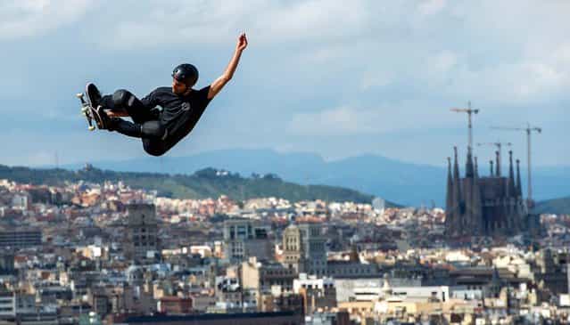 Marcelo Bastos warms up prior to the Skateboard Vert Final at the Montjuic Pool during the X-Games Barcelona, on May 16, 2013. (Photo by David Ramos/Getty Images)