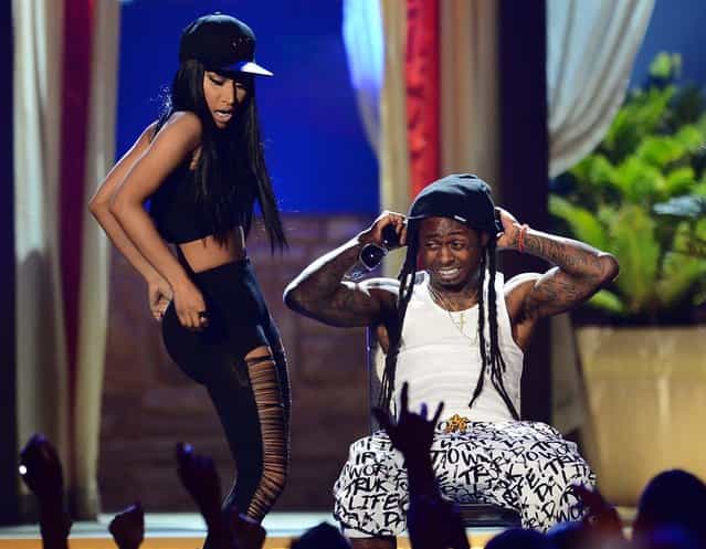 Nicki Minaj and Lil Wayne perform during the 2013 Billboard Music Awards. (Photo by Ethan Miller/Getty Images)