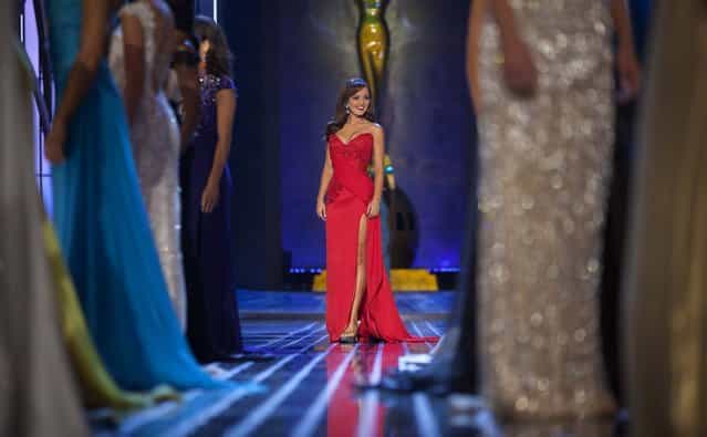 Miss Alabama Chandler Champion competes in the evening gown competition of during the preliminary round of Miss America. (Photo by Carlo Allegri/Reuters)