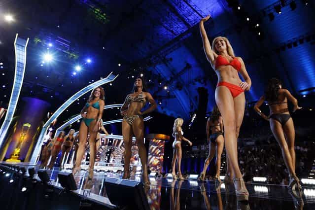 Miss America 2014 contestants compete in the bathing suit competition on Sunday. (Photo by Lucas Jackson/Reuters)