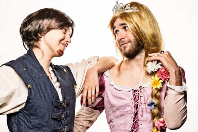 Rae Glismann, 15, West Palm Beach dressed as Flynn Rider from Tangled and Ryan Suftko, 16, West Palm Beach dressed as Rapunzel. (Photo by Thomas Cordy/The Palm Beach Post)