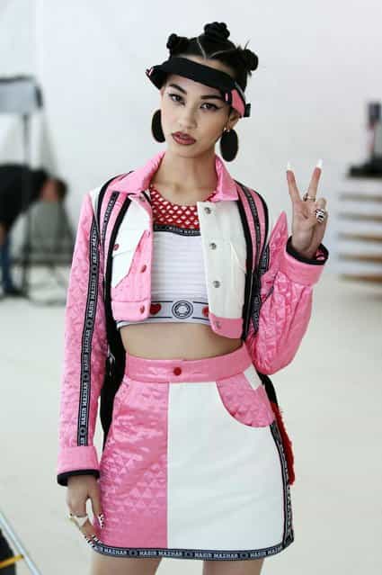 Model Kiko Mizuhara poses at the Nasir Mazhar presentation during London Fashion Week SS14 at TopShop Show Space on September 16, 2013 in London, England. (Photo by Tim P. Whitby/Getty Images)