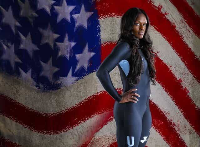 Team USA bobsled hopeful Aja Evans at the Team USA Media Summit in preparation for the 2014 Sochi Olympic Games at the Grand Summit Hotel, on September 30, 2013. (Photo by Kevin Jairaj/USA Today Sports)
