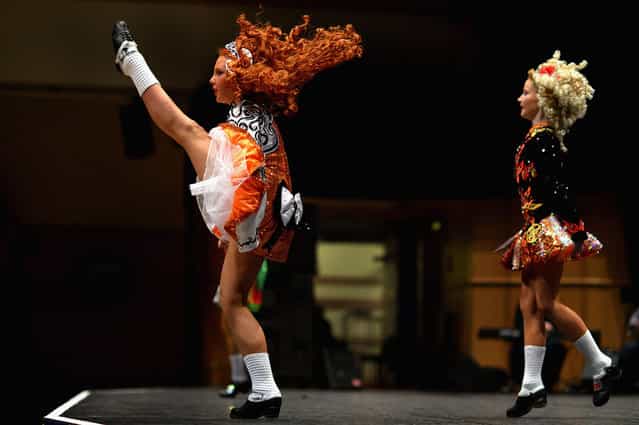 Dancers compete in the 29th All Scotland Irish Dance Championship on February 22, 2013 in Glasgow, Scotland. As many 2,000 competitors are taking part in one of the world’s largest Irish dancing competitions with dancers coming from as far afield as North America, Russia, Australia and South Africa. (Photo by Jeff J. Mitchell/Getty Images)