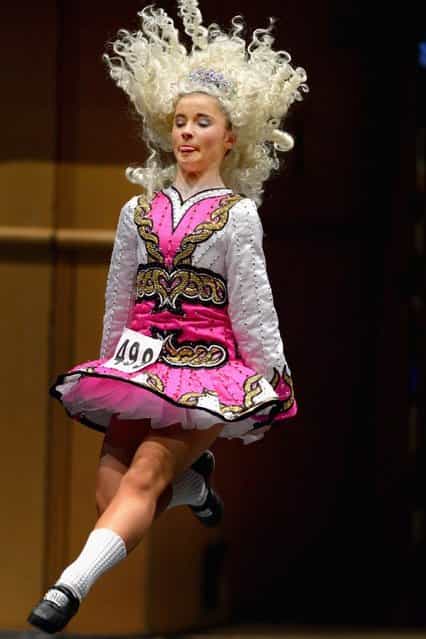 Dancers compete in the 29th All Scotland Irish Dance Championship on February 22, 2013 in Glasgow, Scotland. As many 2,000 competitors are taking part in one of the world's largest Irish dancing competitions with dancers coming from as far afield as North America, Russia, Australia and South Africa. (Photo by Jeff J. Mitchell/Getty Images)