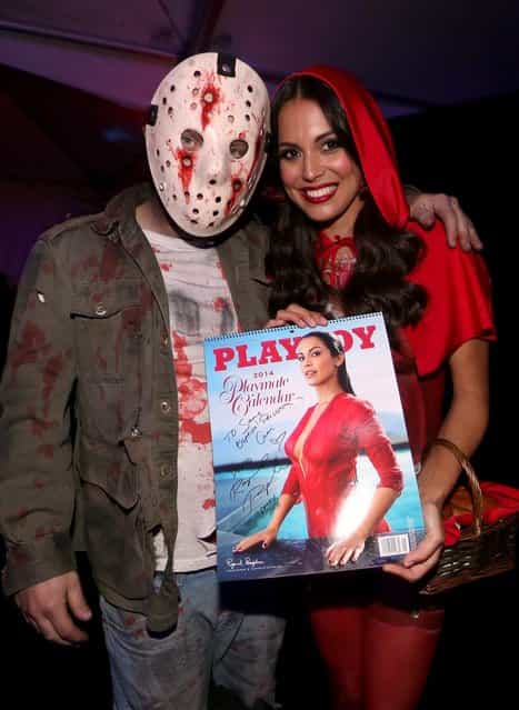 Playmate of the Year Raquel Pomplun attends Playboy Mansion's annual Halloween bash on October 26, 2013 in Holmby Hills, California. (Photo by Christopher Polk/Getty Images for Playboy)
