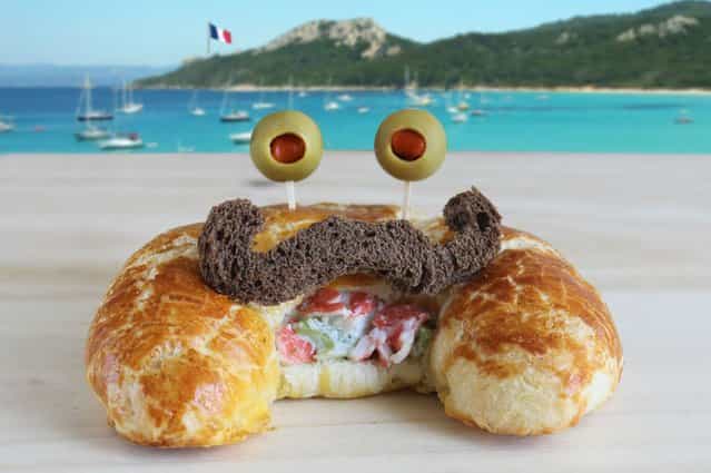 [Kasia Haupt's sandwich monsters: Monsieur Crabssant]. (Photo by Kasia Haupt/Caters News)