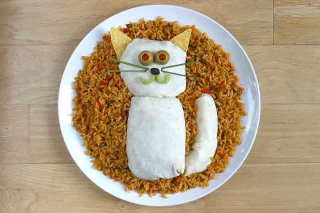 [Kasia Haupt's sandwich monsters: Purrr-ito]. (Photo by Kasia Haupt/Caters News)