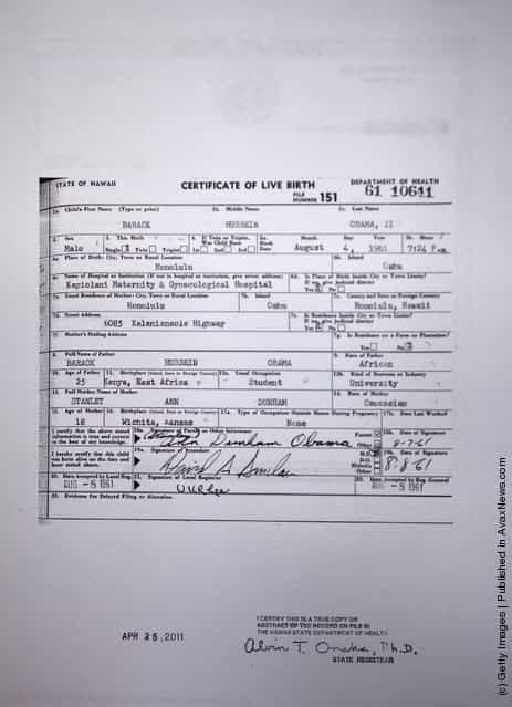 Obama Releases Original Birth Certificate
