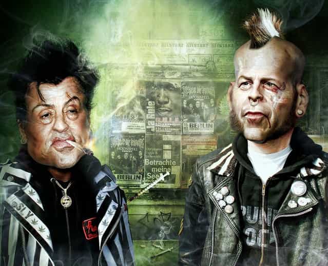 BRUCE WILLIS & SYLVESTER STALLONE IN NEWYORKERS PUNK