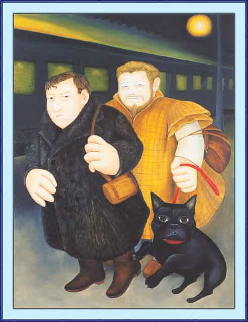 Ted and Heinrich. Artwork by Beryl Cook
