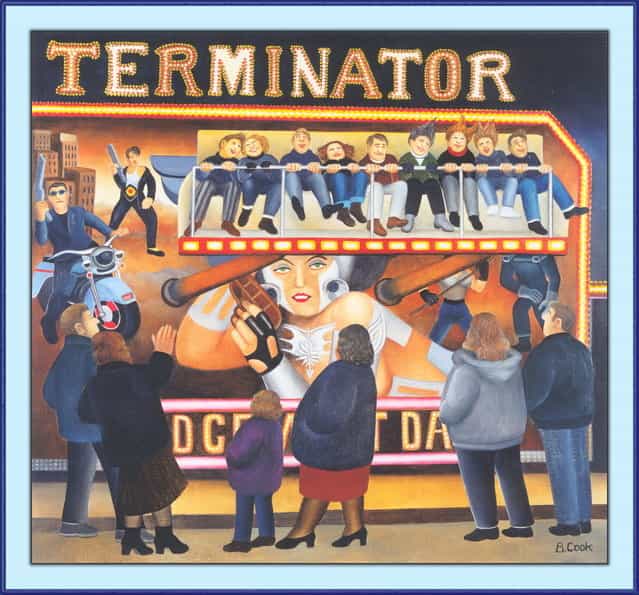 The Terminator. Artwork by Beryl Cook