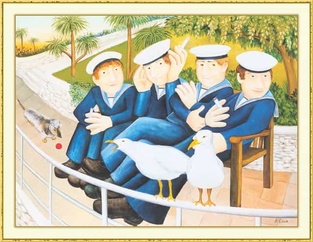 Sailors and Seagulls. Artwork by Beryl Cook