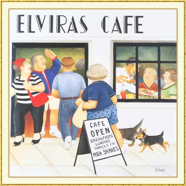 Elvira's Cafe II. Artwork by Beryl Cook