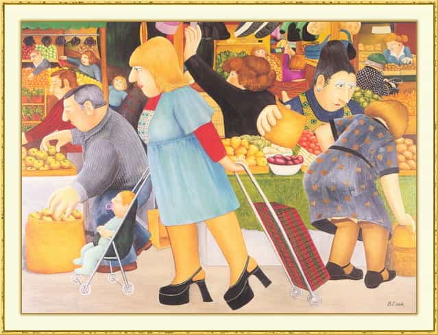 The Market. Artwork by Beryl Cook