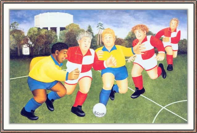 Footballers on the Downs. Artwork by Beryl Cook
