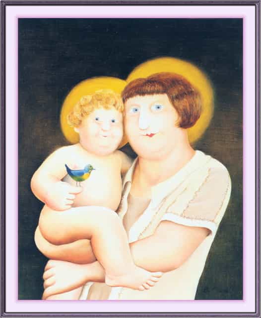 Virgin and Child. Artwork by Beryl Cook
