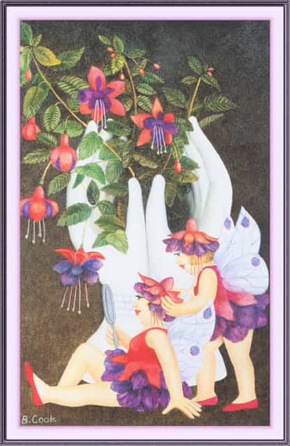 Fuchsia Fairies. Artwork by Beryl Cook