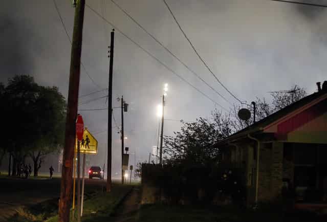 Smoke fills the air after a fertilizer plant explosion Wednesday, April 17, 2013, in West, Texas. (Photo by Rod Aydelotte/AP Photo/Waco Tribune Herald)