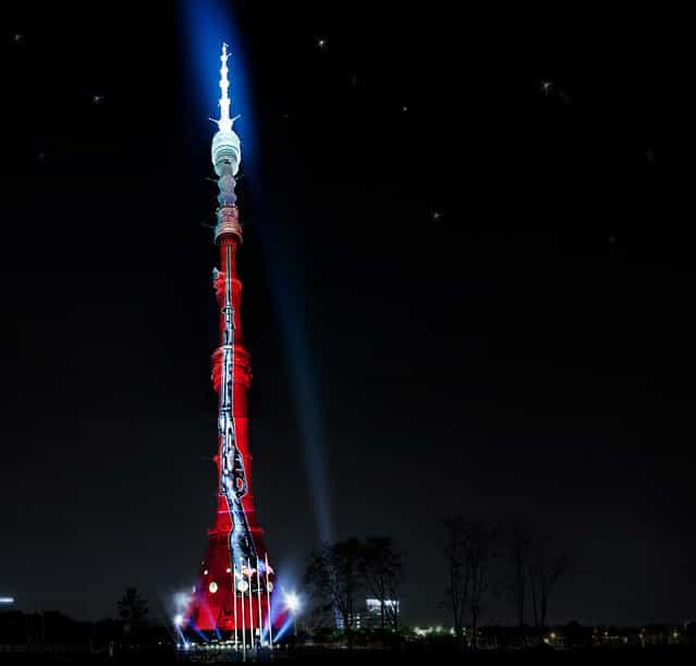 Ostankino Tower Celebrating Victory Day