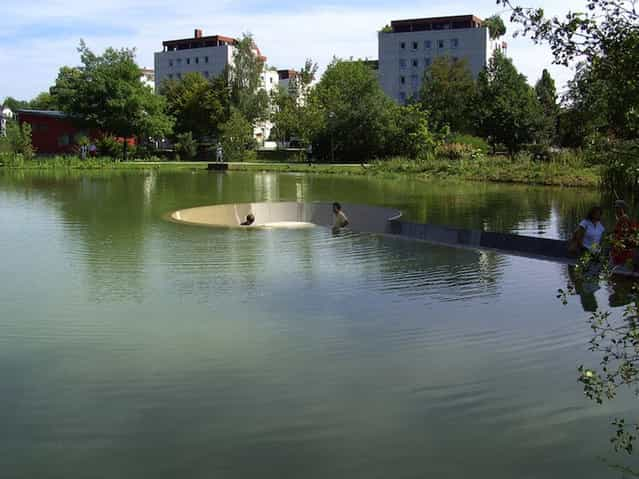 Vocklabruck Platform In The Middle Of A Lake