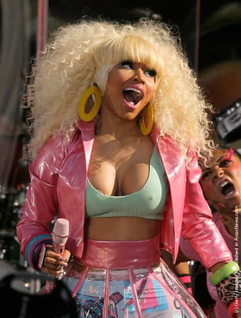 Singer-rapper Nicki Minaj performs on ABCs Good Morning America at Rumsey Playfield, Central Park