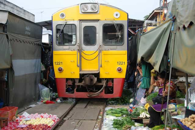 Maeklong Railway Market. (Photo by Trent Strohm)