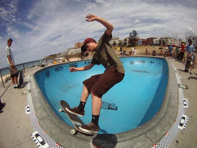 [Poolside at Bondi Beach! by Dean Cook. Skateboarding session at the pool at Bondi Beach]. (Photo by Dean Cook)