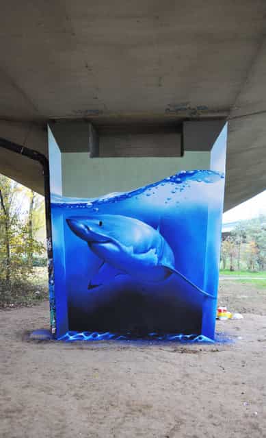 Smates, [Shark attack]. Anderlecht, Belgium. (Photo by Bart Smeets/Yves Calomme)