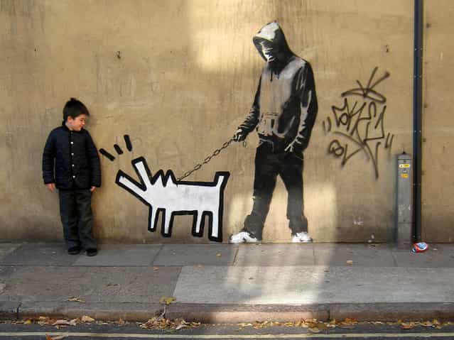 Banksy. Bermondsey, SE1, UK. (Photo by Mike Panayi)