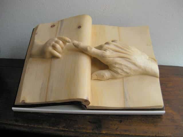 Wooden Book By Nino Orlandi