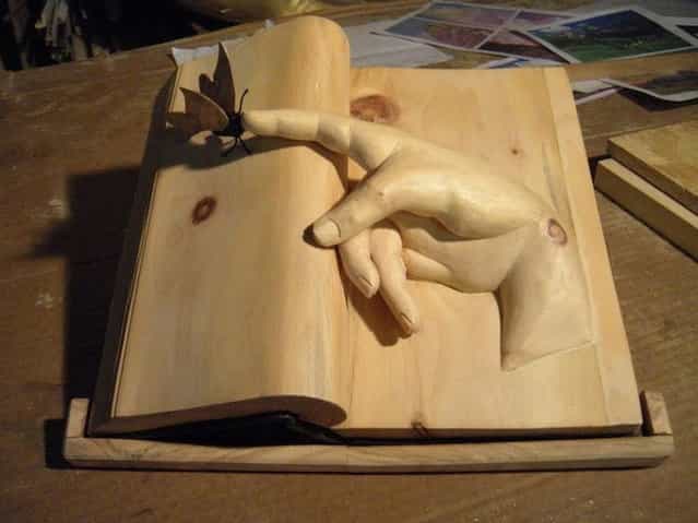 Wooden Book By Nino Orlandi