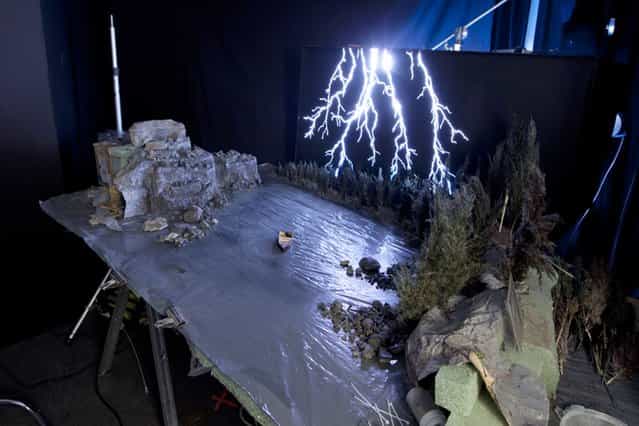 The set for [Box of Lightening] created by Matthew. (Photo by Matthew Albanese/Barcroft Media)
